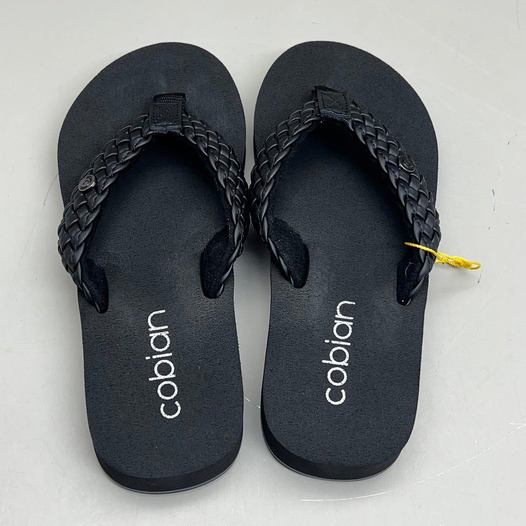 COBIAN Braided Bounce Synthetic Leather Sandals Women's Sz 11 EU 42.5 Black BRB10-001-11