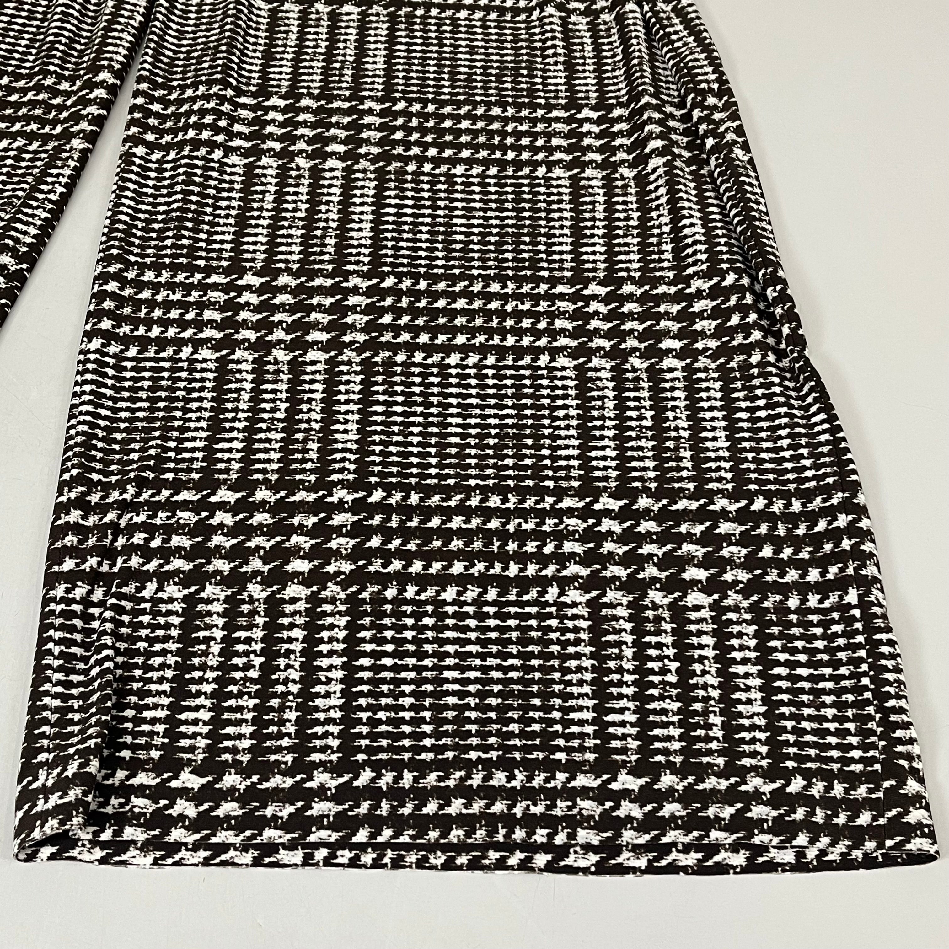 NORMA KAMALI High Waist Pleat Pant Women's Sz M/34 Chocolate Glenn Plaid Tweed