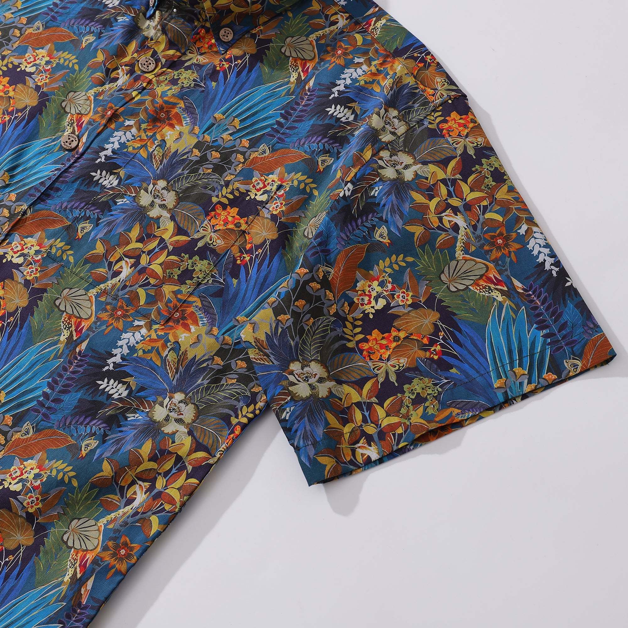 Hawaiian Shirt For Men Leisure time Button-down Short Sleeve 100% Cotton Shirt By Seven