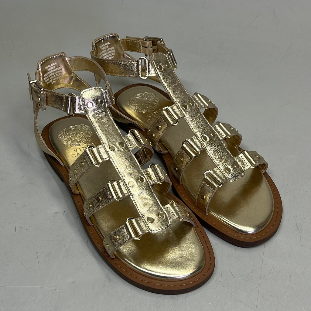 VINCE CAMUTO Leather Studded Gladiator Sandals Women's Sz 7.5M Egyptian Gold