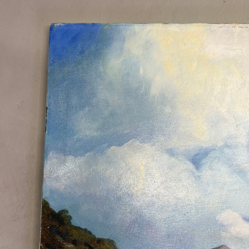 VERNA MARIE (CAMPBELL) Textured Oil Panting On Canvas Desert Mountains 24"x20"