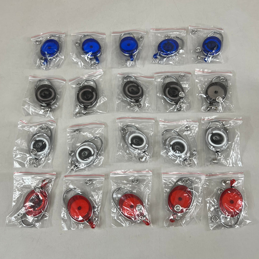 ADVANTUS Retractable Carabiner Style Badge Reels Pack of 20 Assorted 091141755522