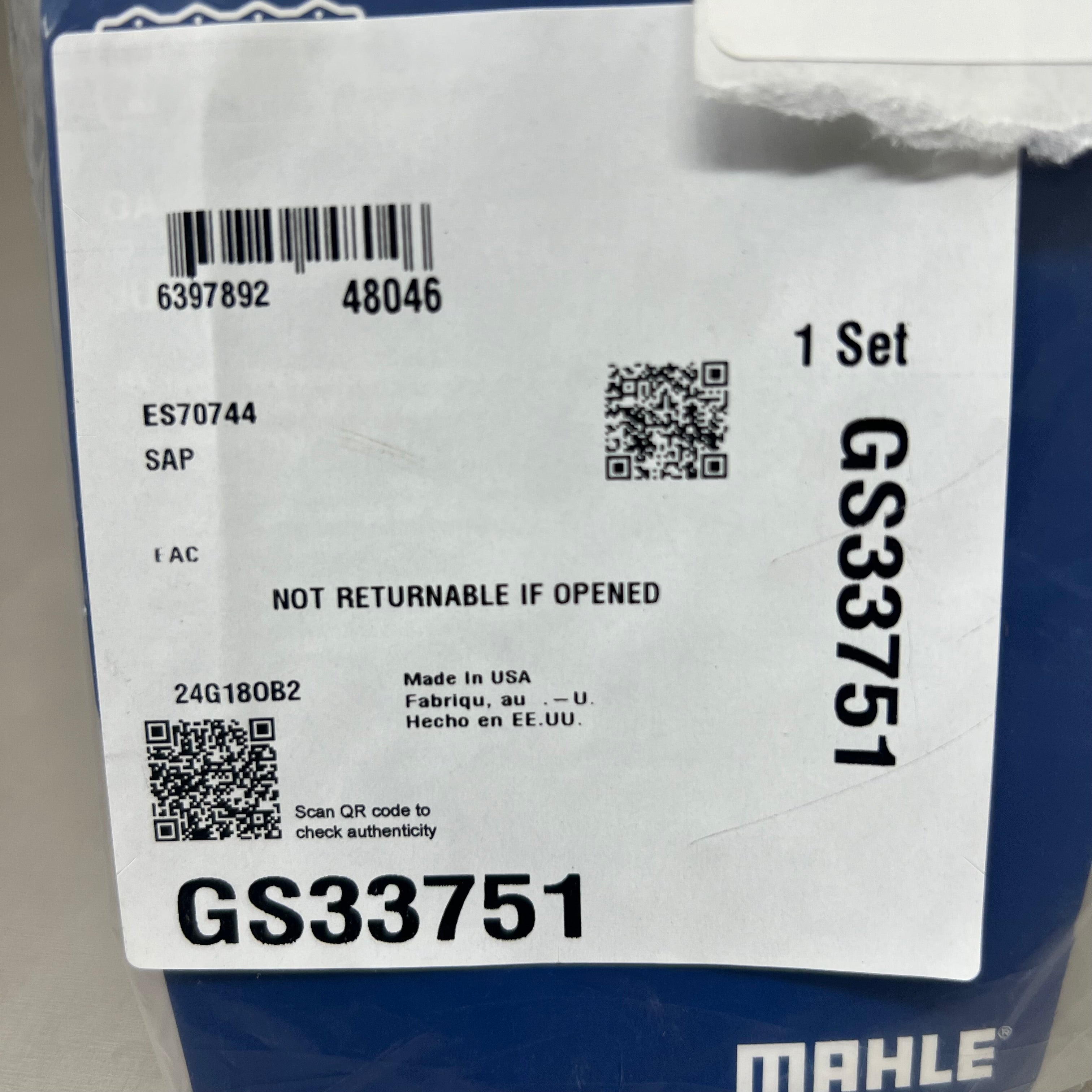 MAHLE Engine Cylinder Head Dowel For Ford,Laforza & Mercury GS33751