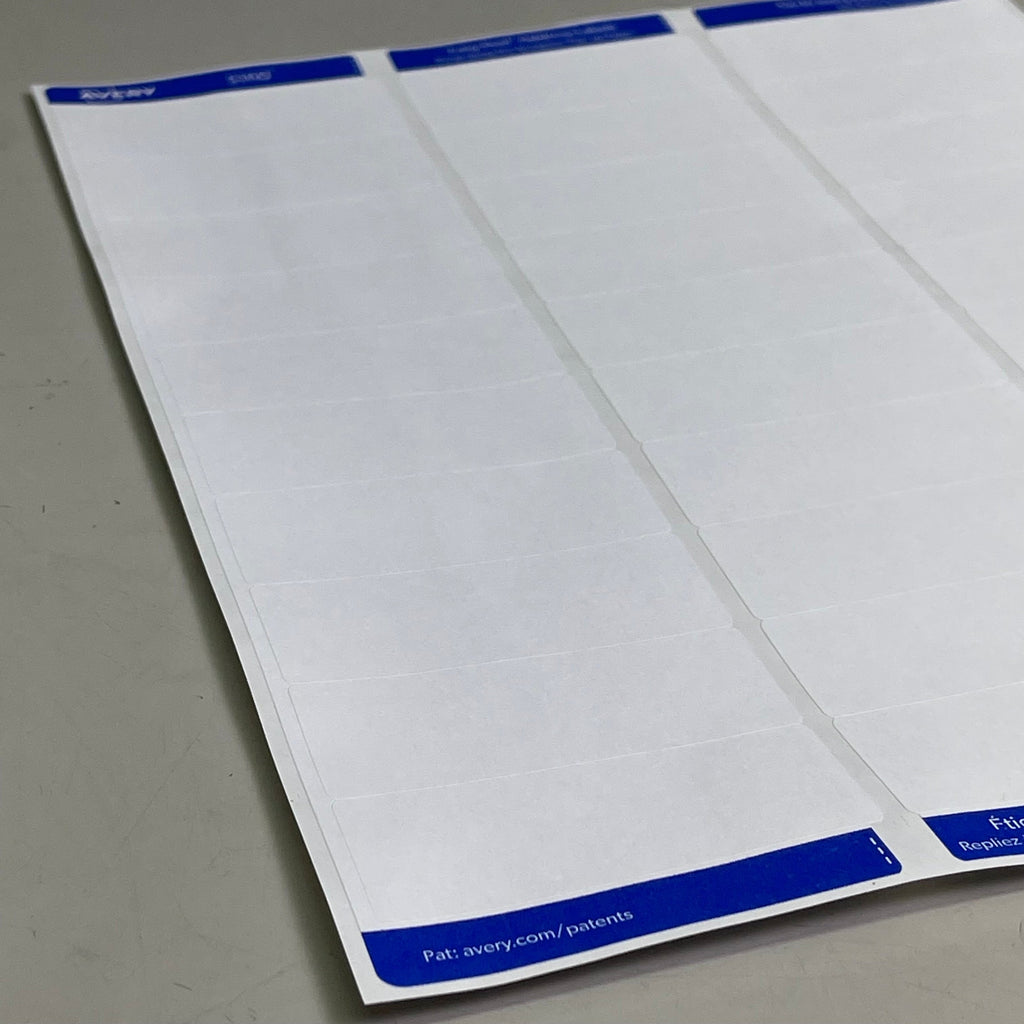 AVERY Easy Peel Sure Feed Address Labels 30 Sheet 1"x 2-5/8" Adhesive White 5160