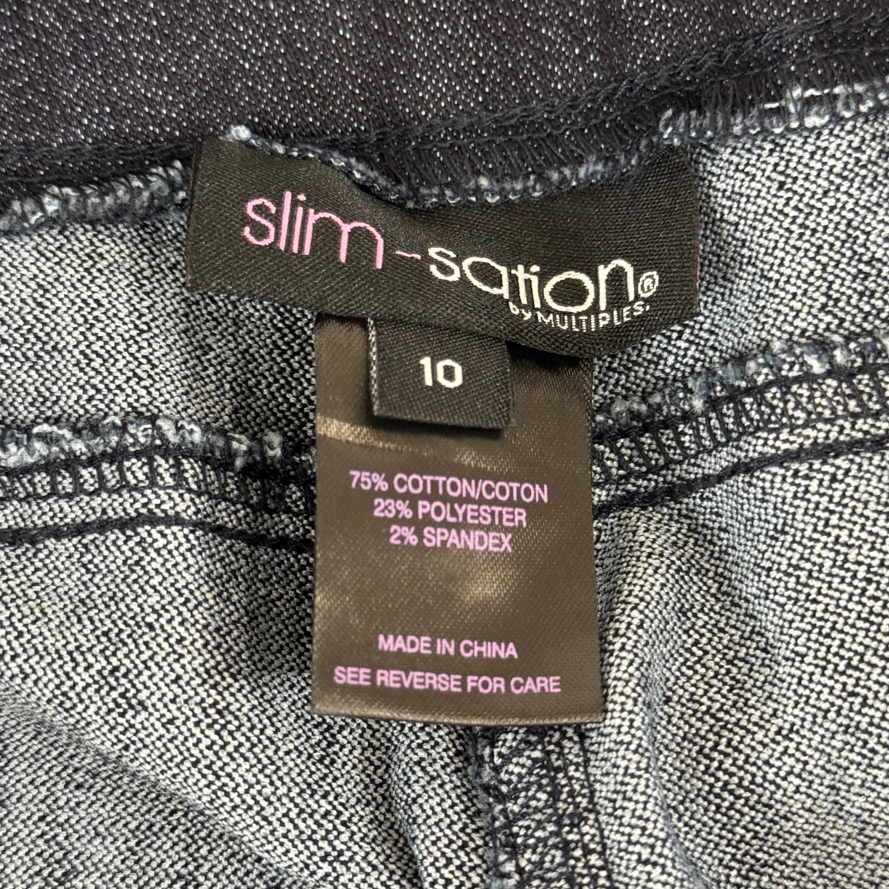 MULTIPLES Ankle Pant Petite Women's Sz 10 Denim M2604P
