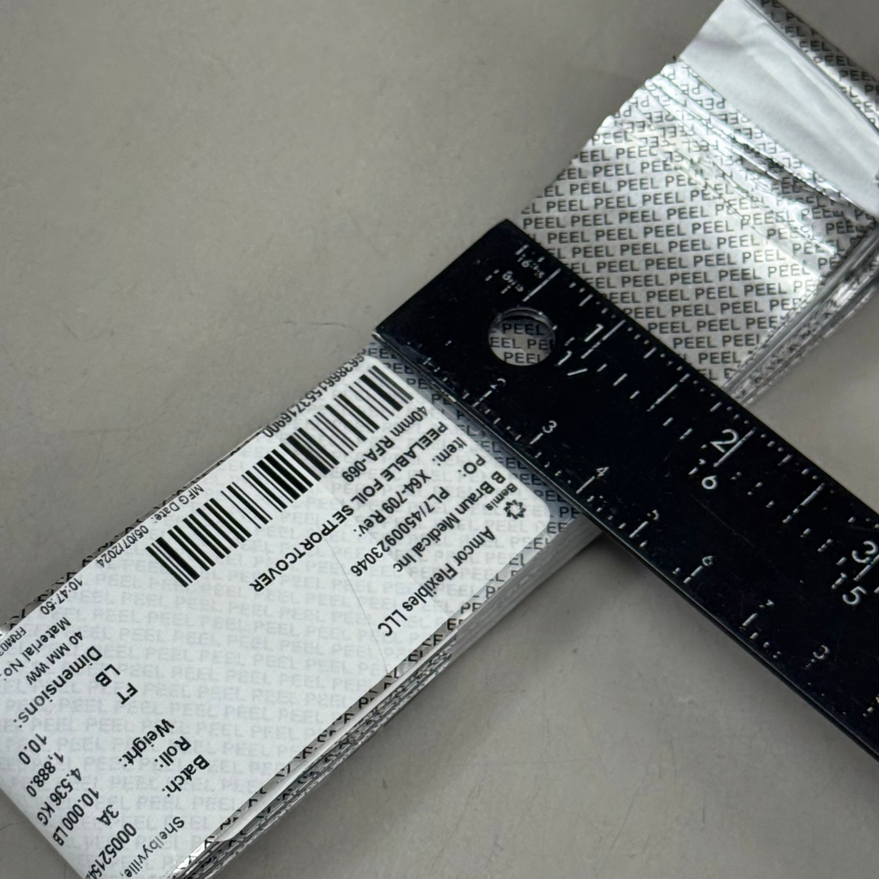 Peelable Foil Set Port Cover 40mm Roll – 10LB (1888FT) Amcor Flexibles