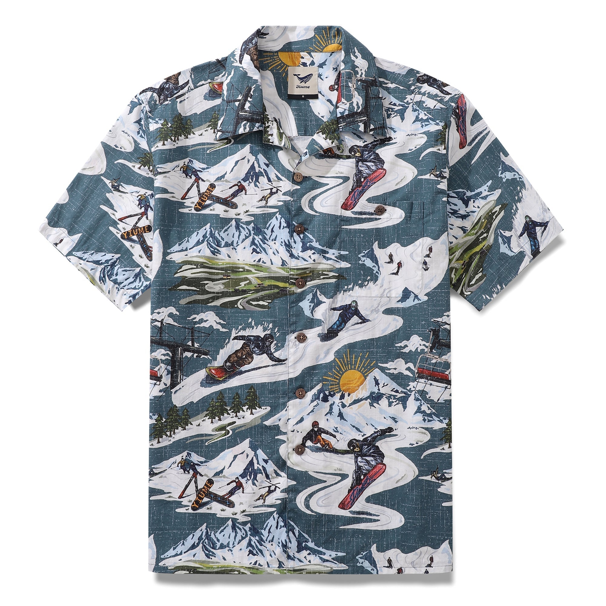Hawaiian Shirt For Powder Rush Shirt Camp Collar 100% Cotton By Sun
