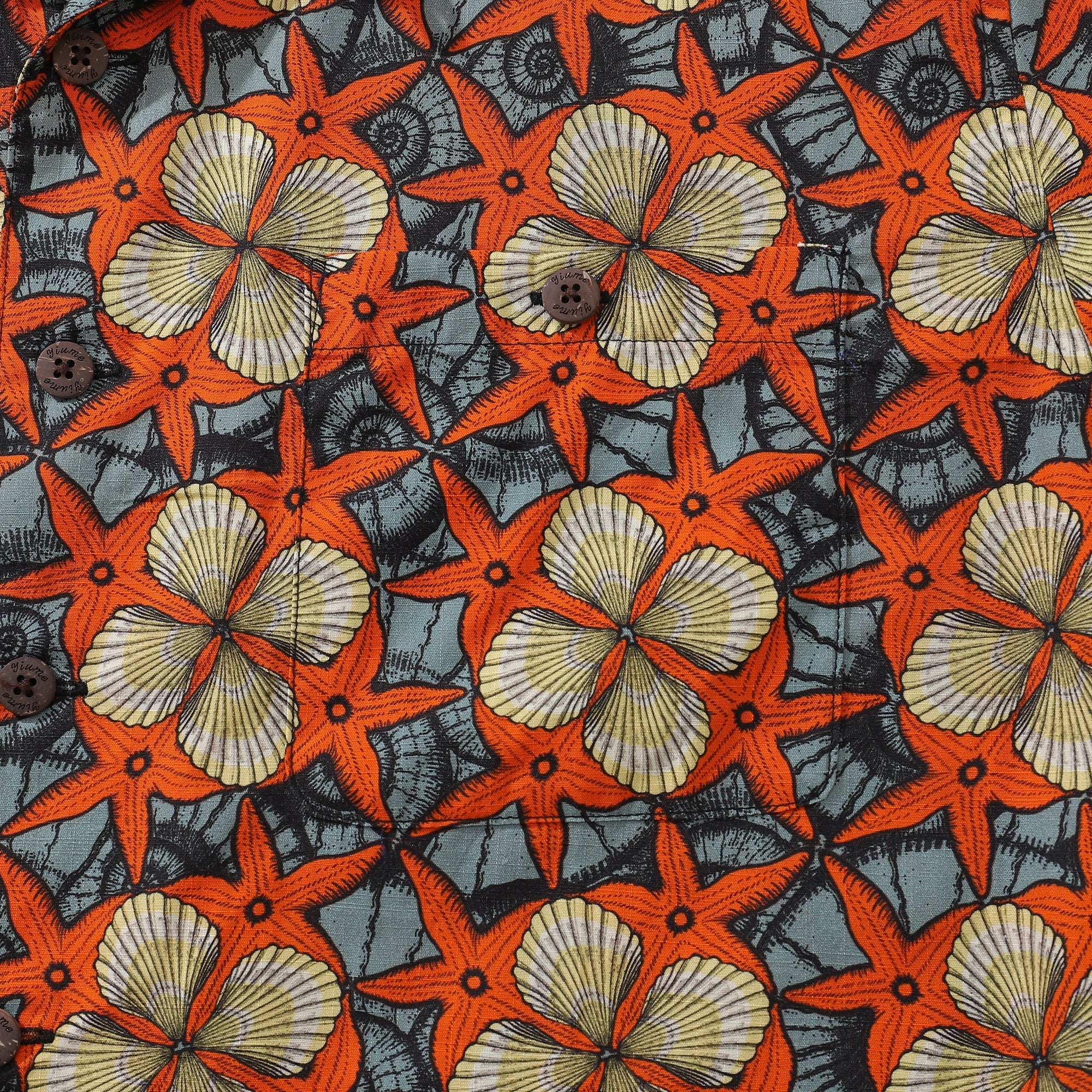 1940s Vintage Hawaiian Shirt For Men Starfish and Shells Shirt 100% Cotton By Yakima
