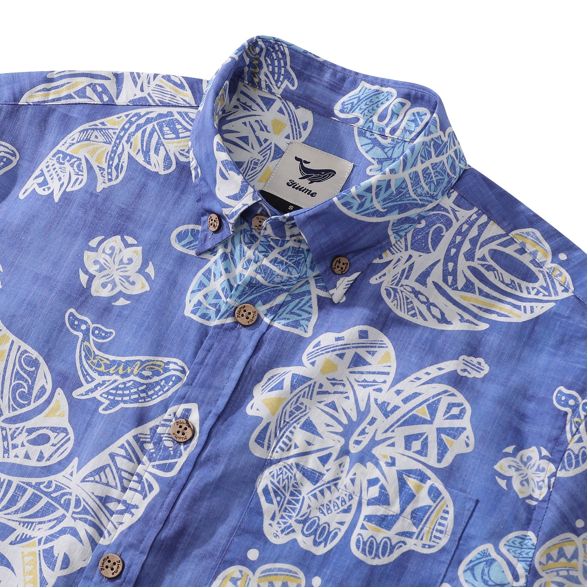 Men's Hawaiian Shirt Native Hawaiian Plants Cotton Button-down Short Sleeve Aloha Shirt By Sun