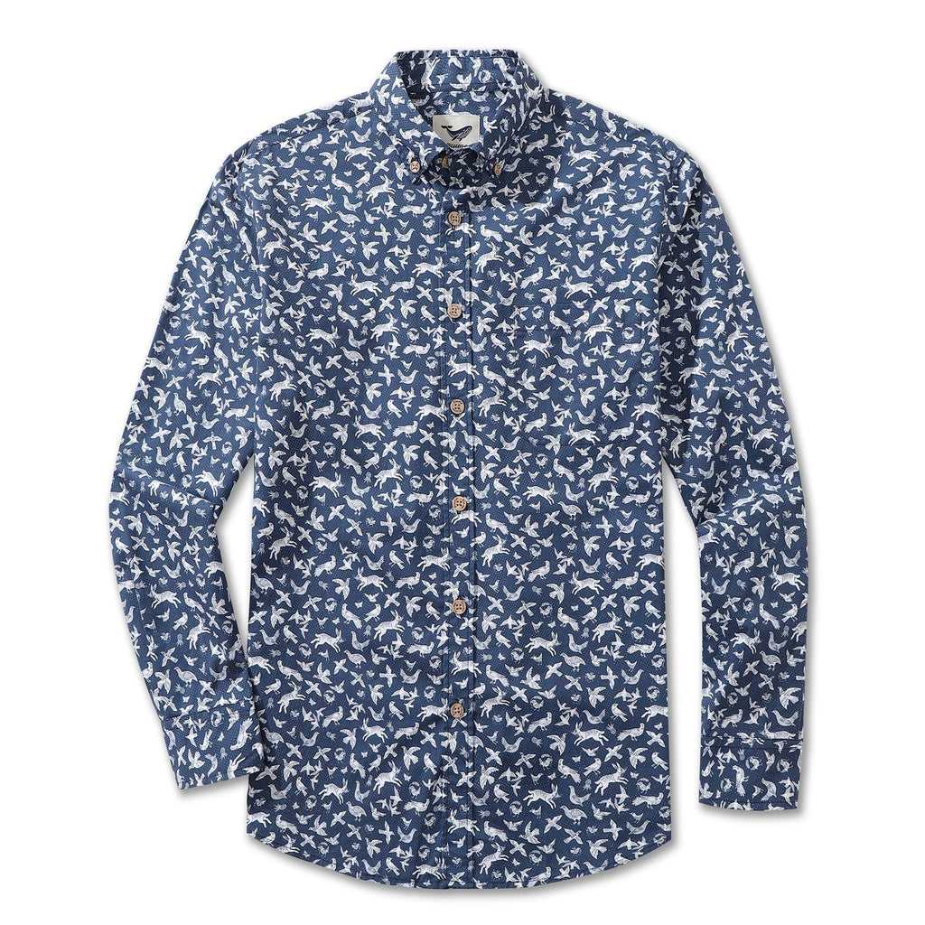 Men's Hawaiian Shirt Island Daydream Cotton Button-down Long Sleeve Aloha Shirt By Sun