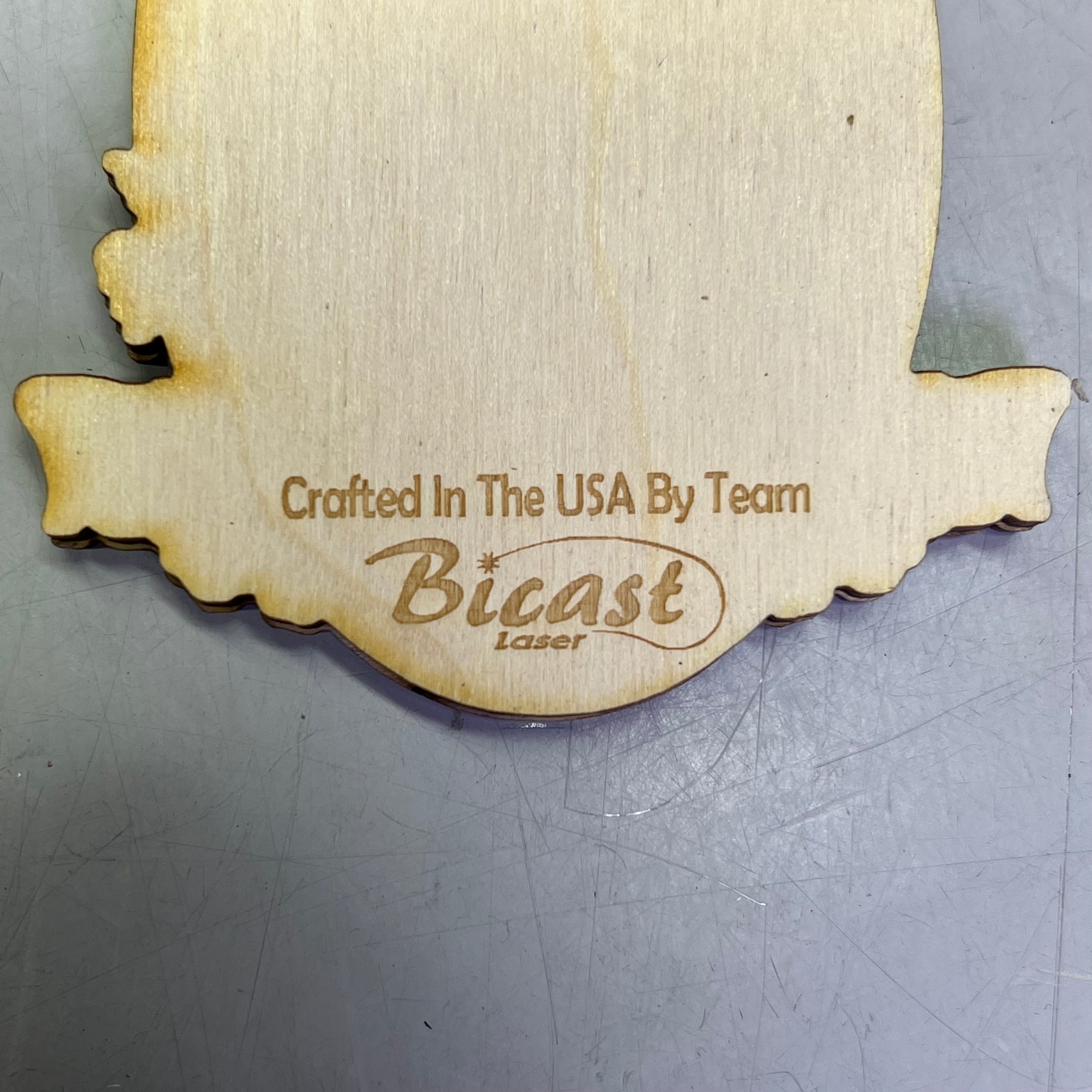 (2 PACK) Blue Whale Laser Cut Wood Collectable Ornament Juneau Alaska Souvenir
