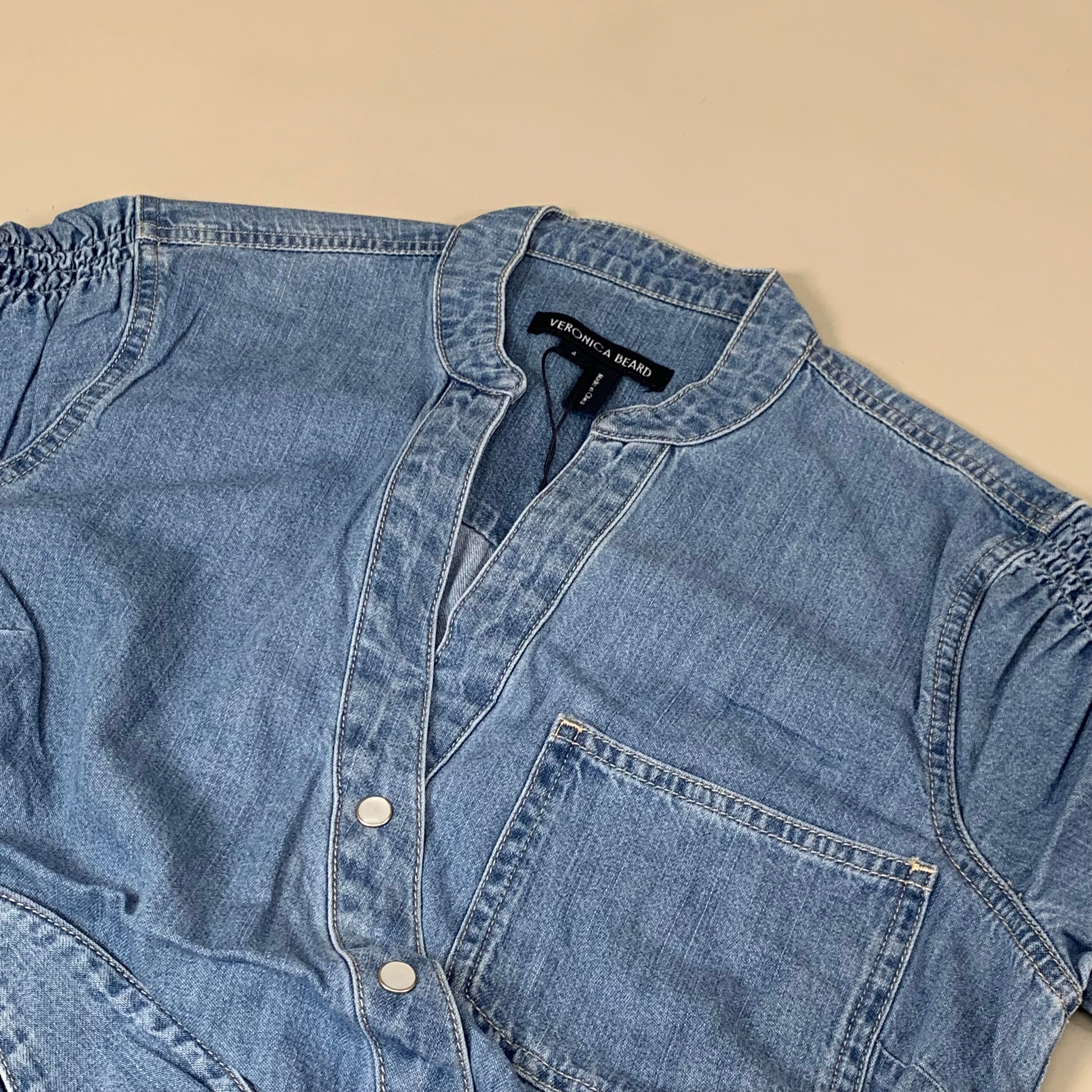 VERONICA BEARD Jeans Women's Dunn Mini Dress Sz-4 Iceberg J24067101286IC