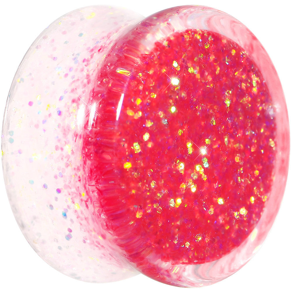 18mm Pink Gold White Acrylic Glitter Party Saddle Plug