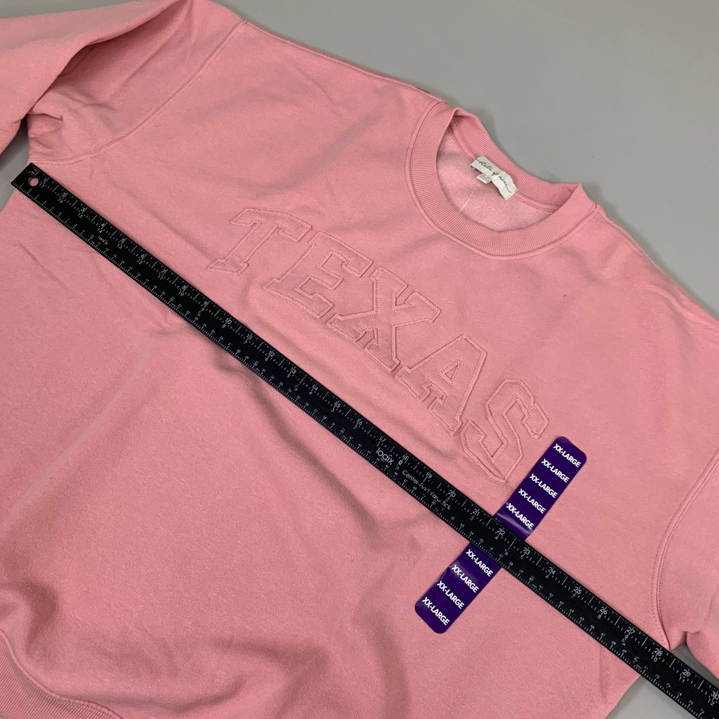 STATE OF MINE Women's Texas Print Sweatshirt Sz-XXLarge Blush 15711