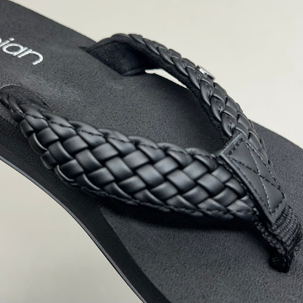 COBIAN Braided Bounce Synthetic Leather Sandals Women's Sz 6 EU 35.5  Black BRB10-001-6
