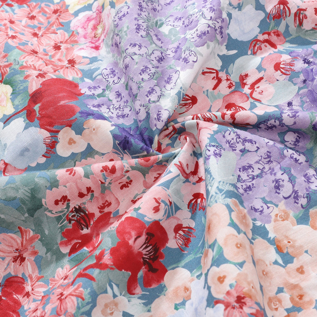 Men's Hawaiian Shirt Flower Bed Print Cotton Button-down Short Sleeve Aloha Shirt By Amy