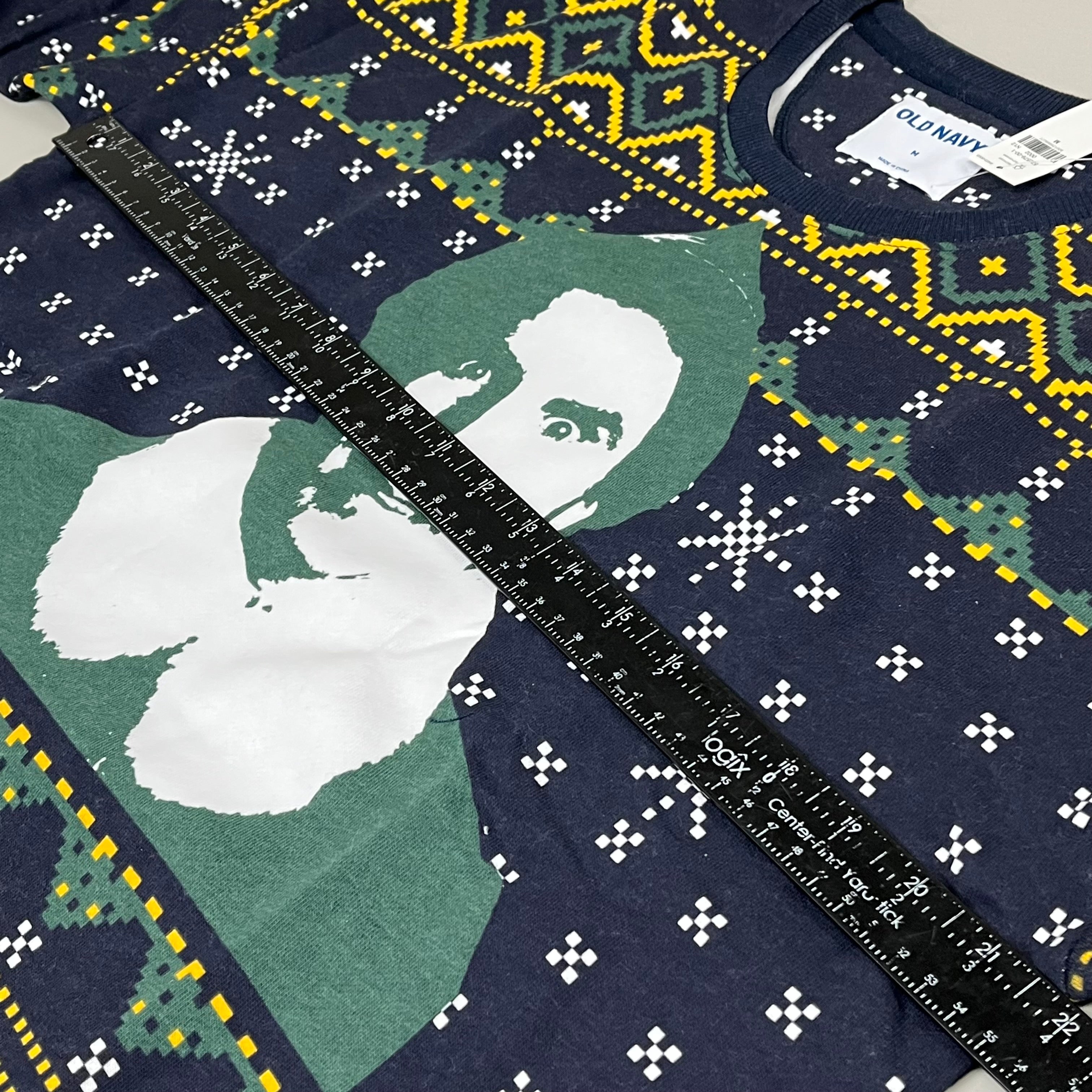 OLD NAVY Men's Christmas Holiday Elf Sweater Sz M Navy/Green 572579-00-1