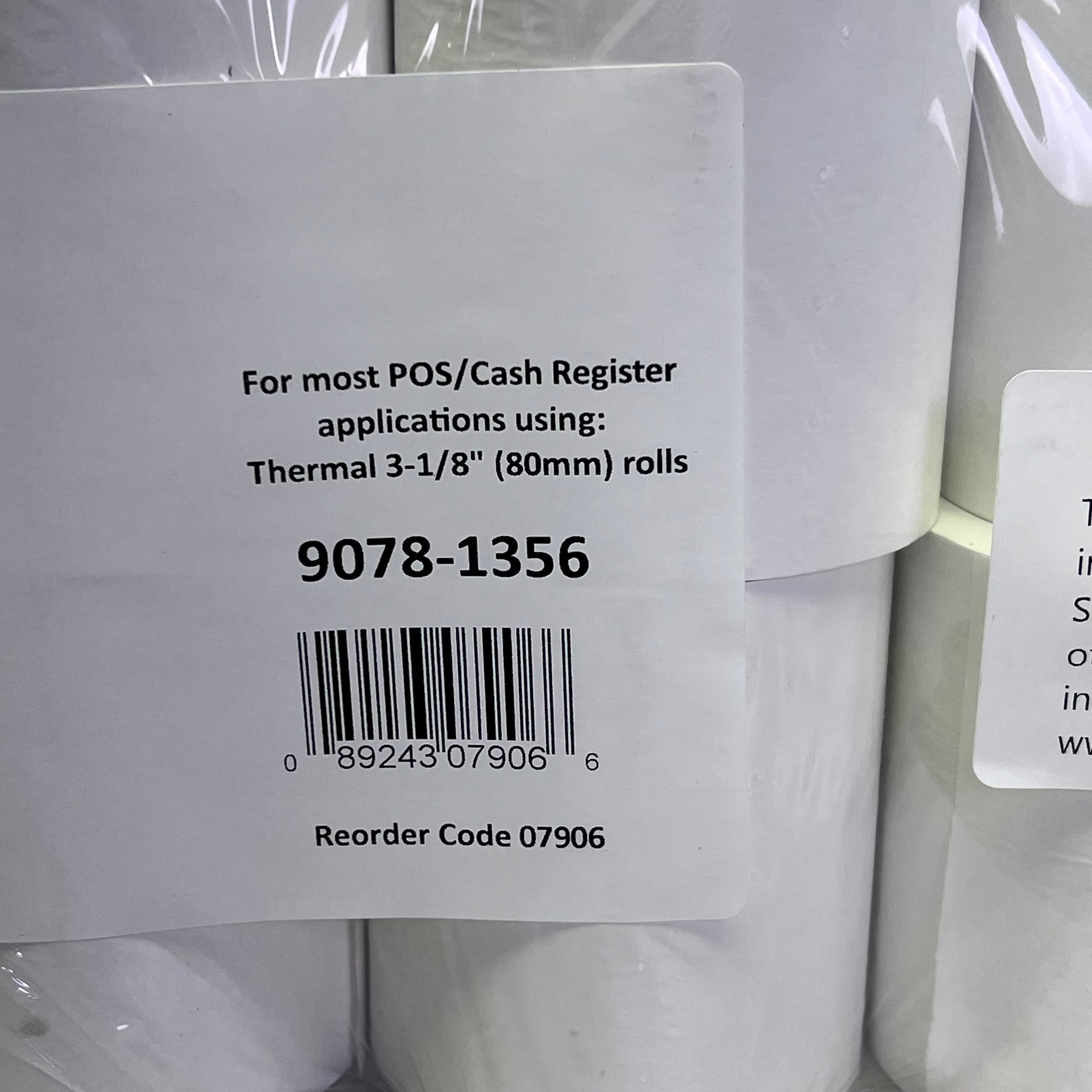 ZA@ (50 PACK) Thermal Paper Receipt Rolls  3-1/8" x 230' White 9078-1356