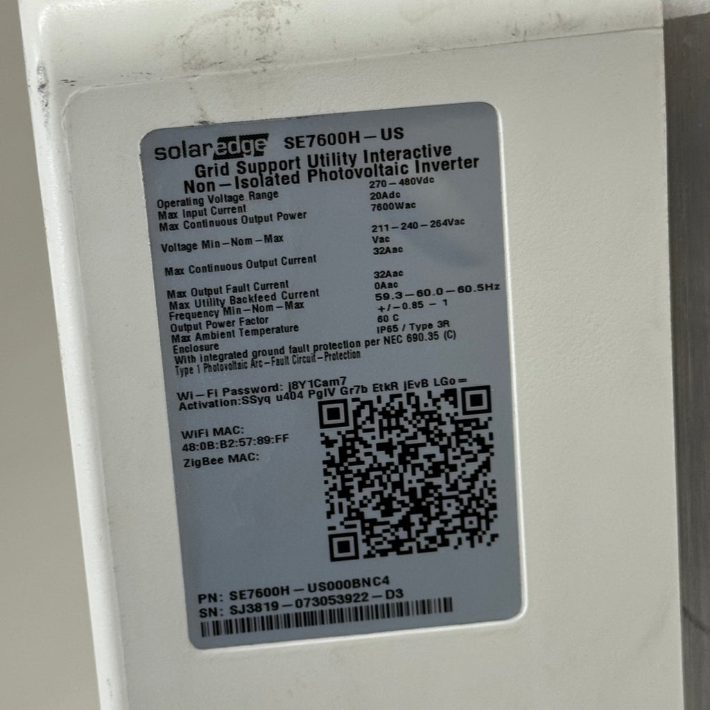 SOLAREDGE Photovoltaic Rapid Shutdown System  14"x11"x6" White 73053922-D3 (As-is (See Images))