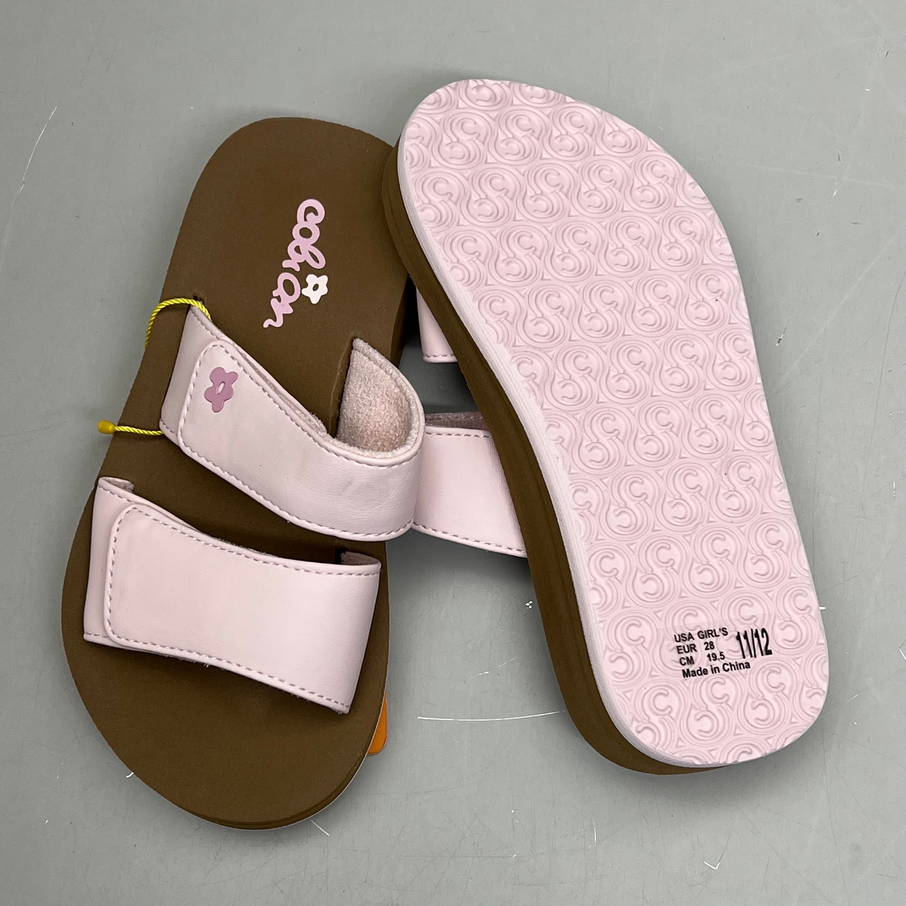 COBIAN Lil' Dana Strap Flower Sandals Kid's Sz 11/12 Pink LDA24-650-11/12