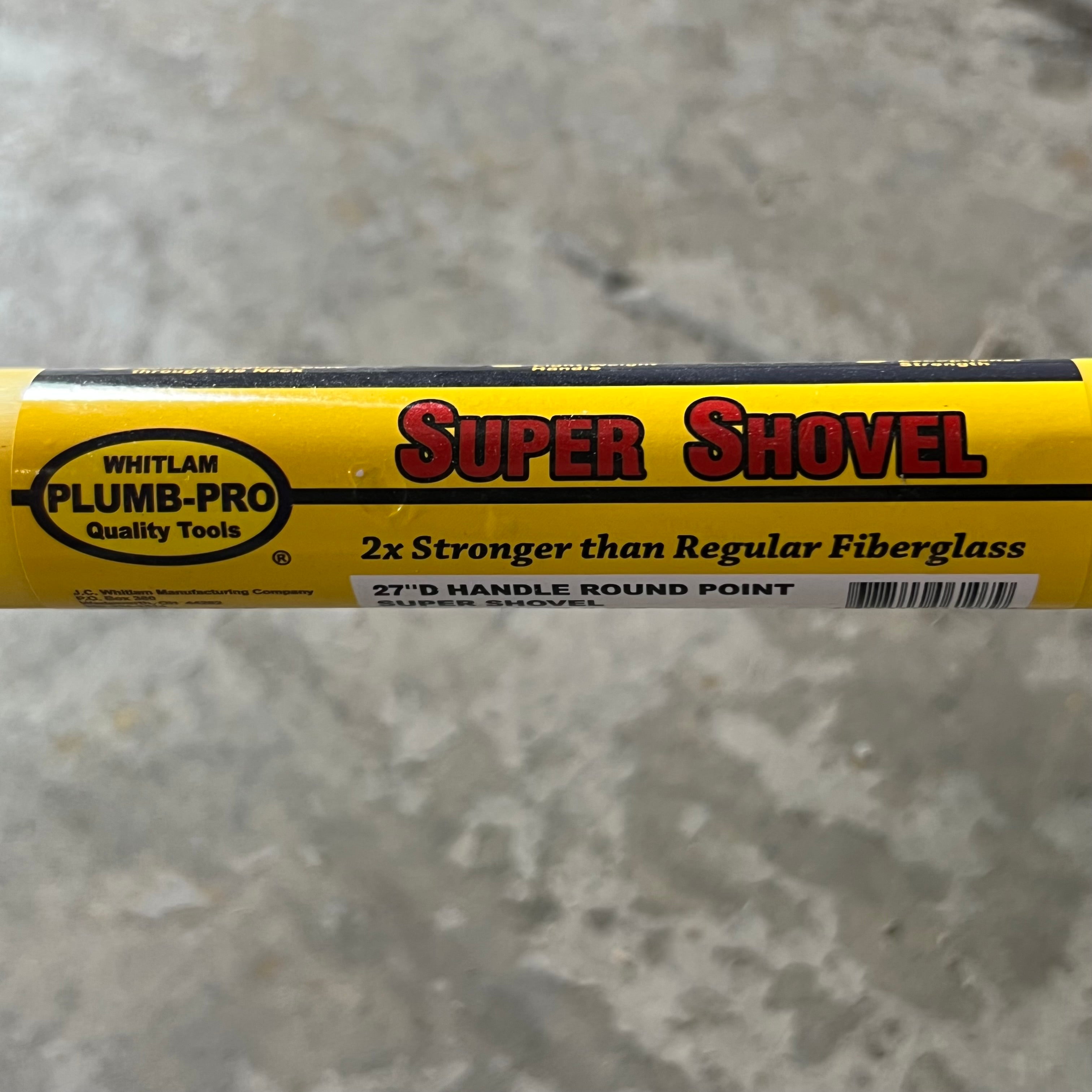 PLUMB-PRO Handle Round Point Super Shovel 27" D, Yellow & Black 326