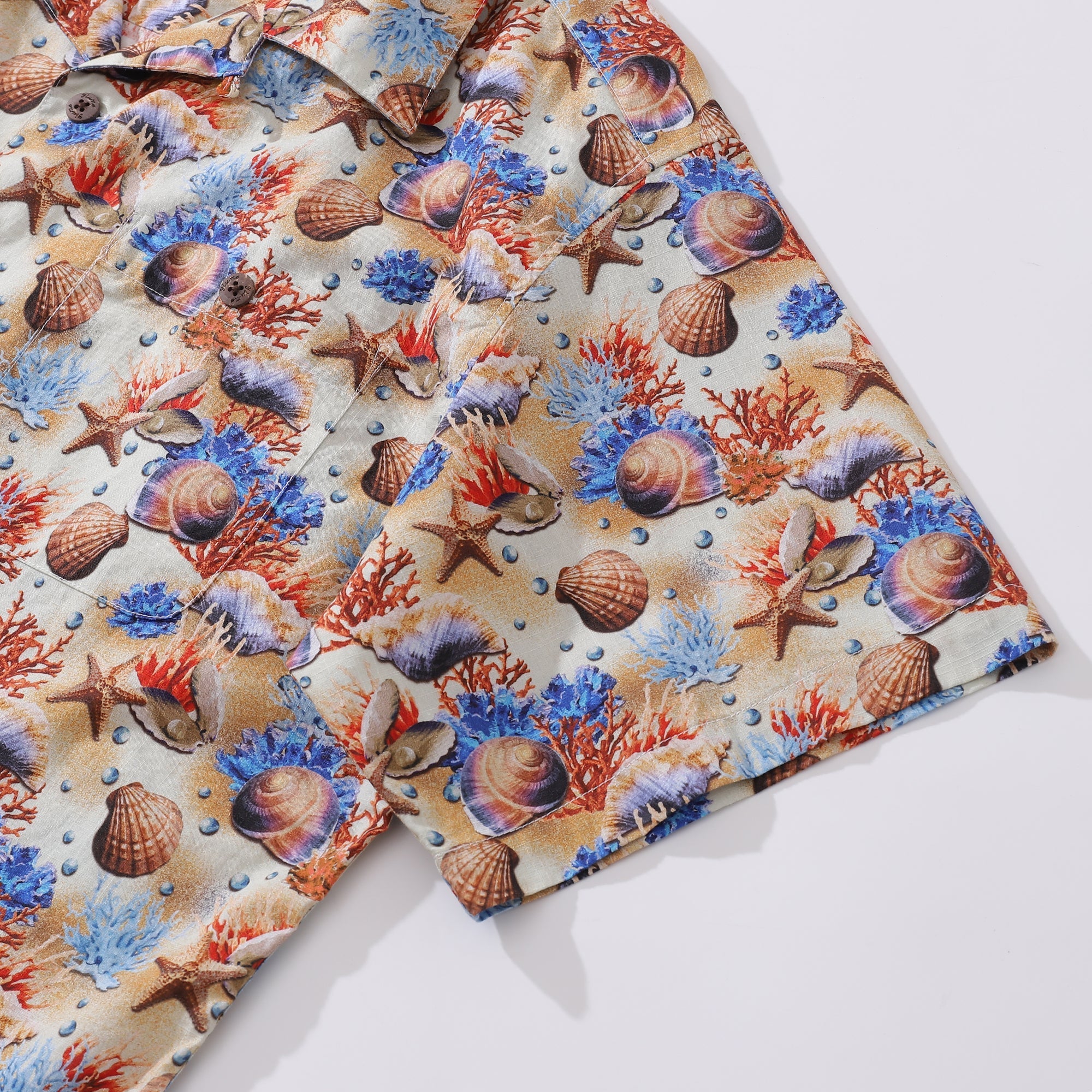 Hawaiian Shirt For Men Secrets of the Sea Shirt Camp Collar 100% Cotton By Yakima