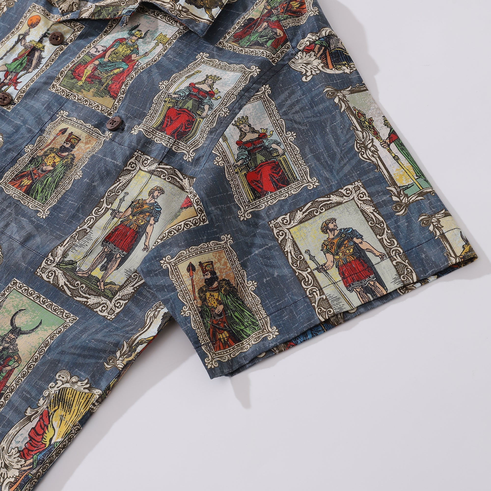 Hawaiian Shirt For Men The Twelve Main Gods Print Shirt Camp Collar 100% Cotton By Sun