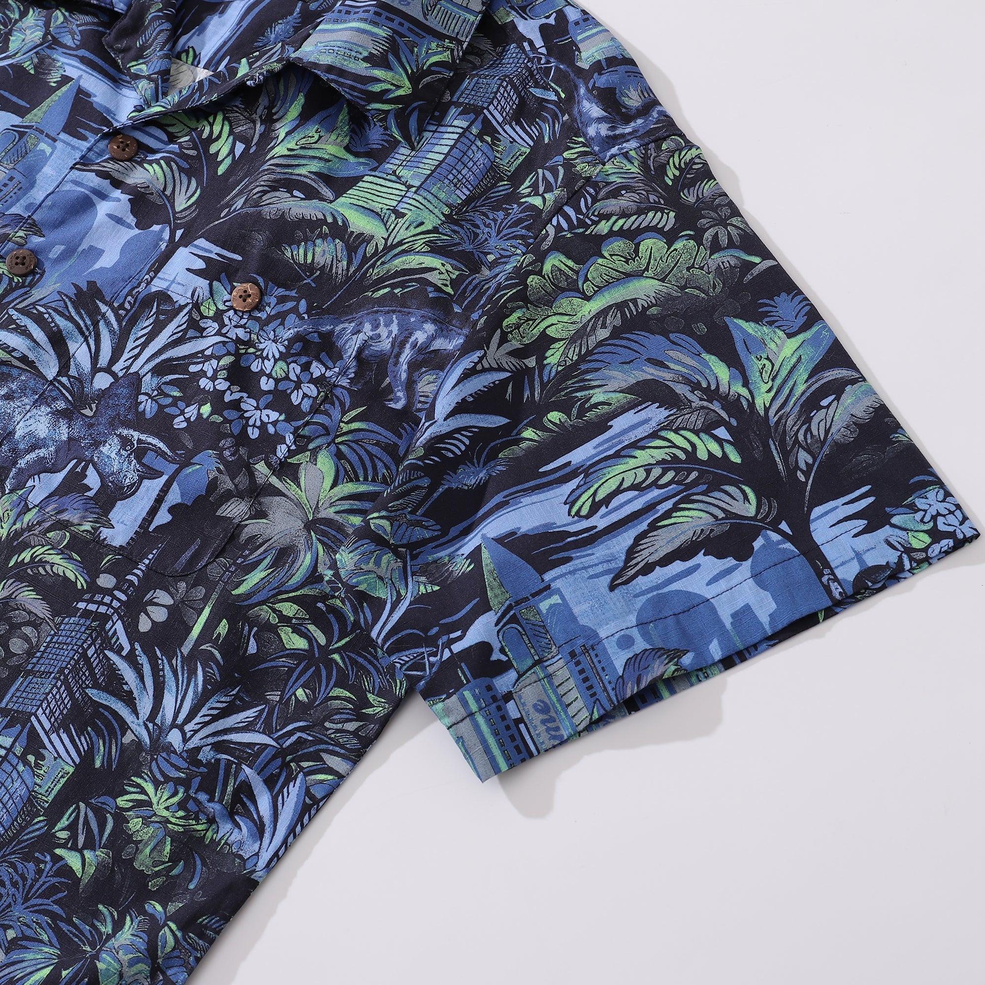 Hawaiian Shirt For Men Tropical Mirage Print Shirt Camp Collar 100% Cotton By Cigar