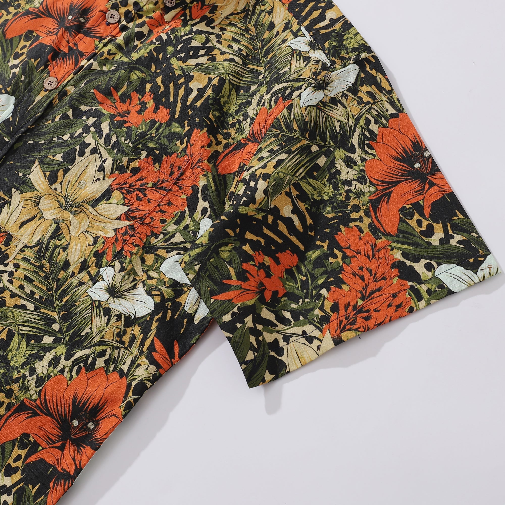 Hawaiian Shirt For Men Tropical Rhythm Button-down Short Sleeve 100% Cotton Shirt By Yeti