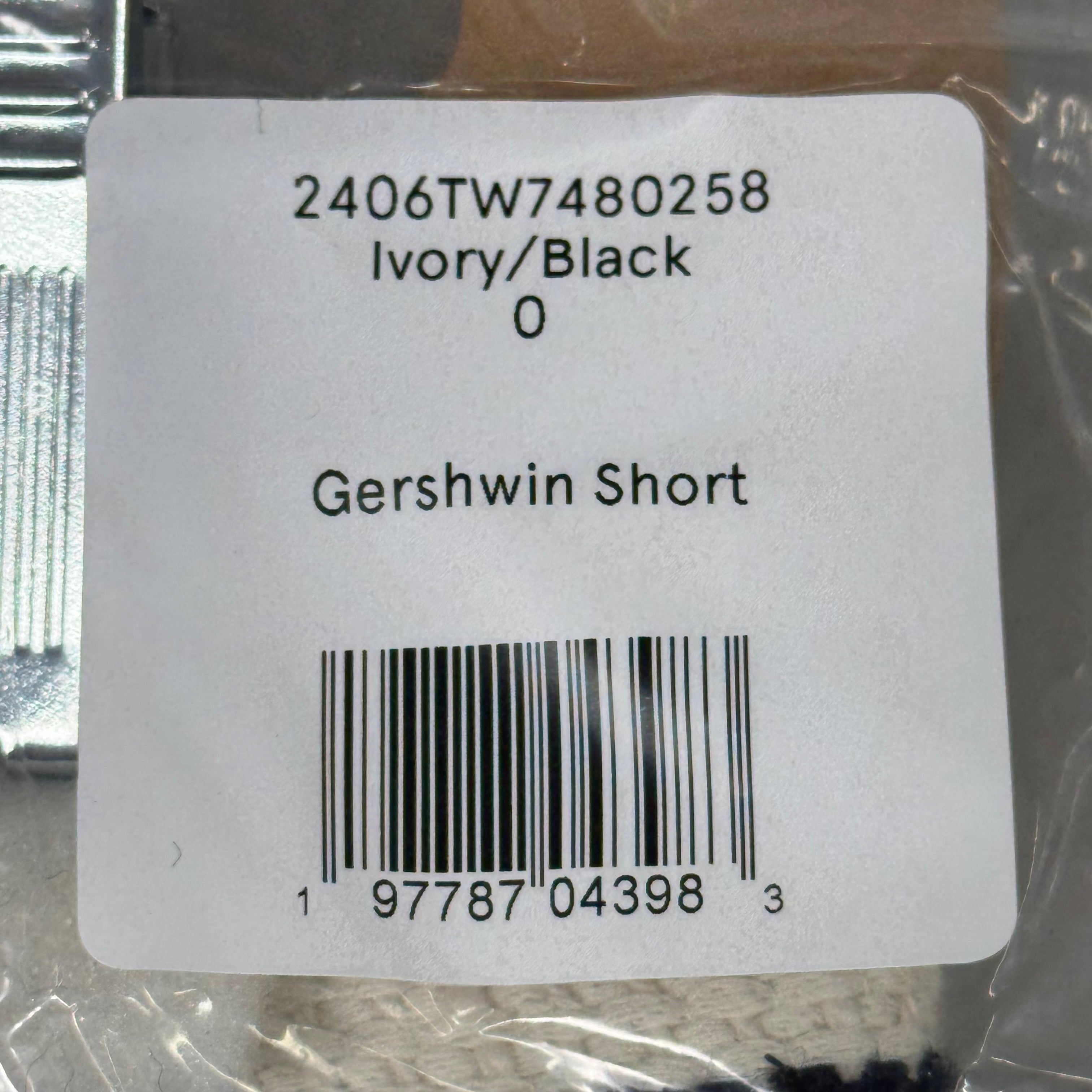 VERONICA BEARD Women's Gershwin Short Sz-0 Ivory/Black 2406TW7480258