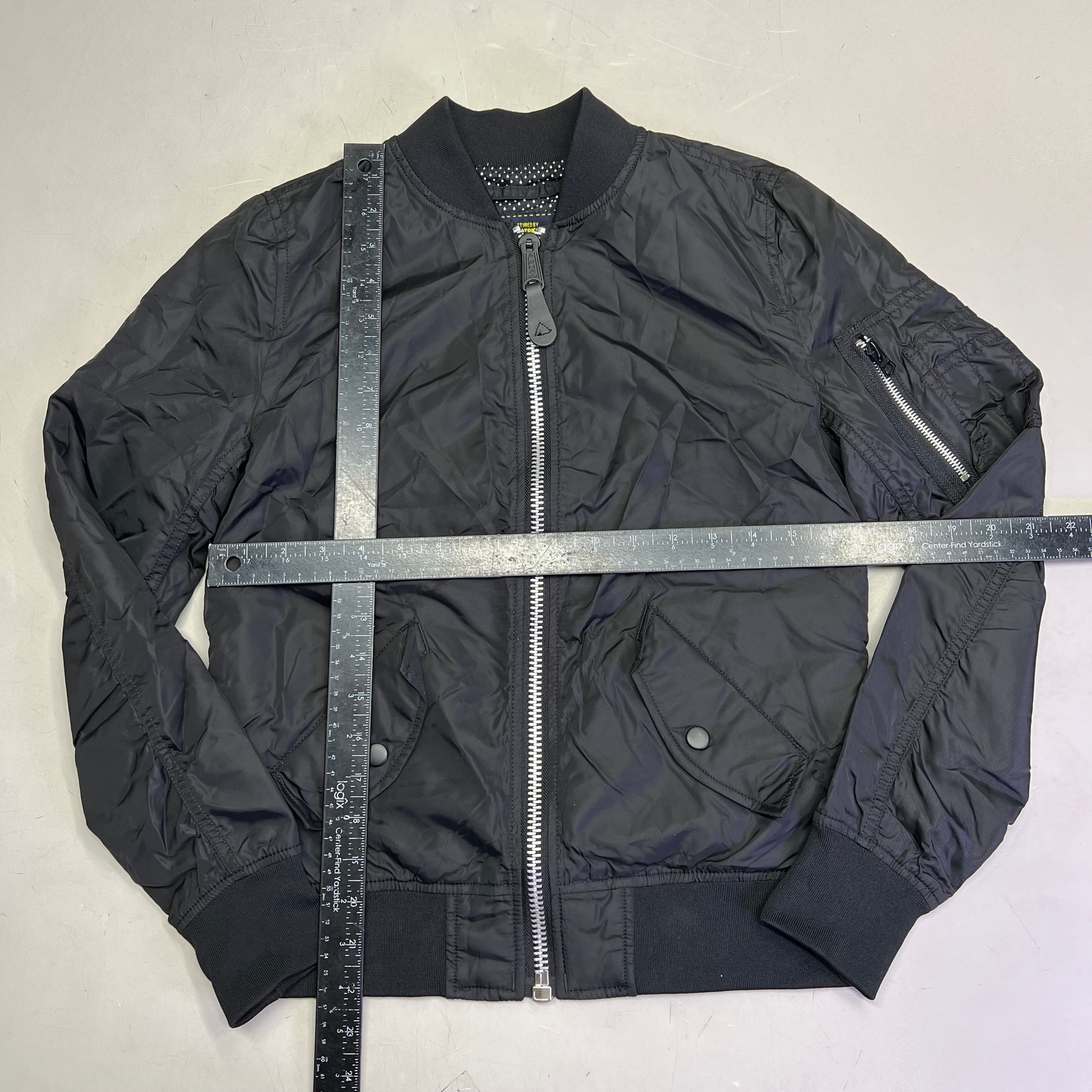 ALPHA INDUSTRIES  Bomber Jacket Orange Lined Unisex Sz XS Black (Pre-Owned)