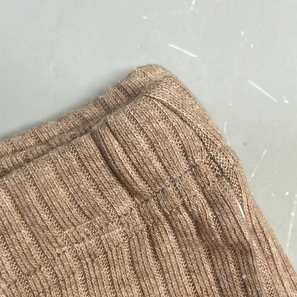 ZA@ WONDER NATION Twin Rib Bottoms Flare Pants Girl Sz M (7-8) Dark Latte Heather
