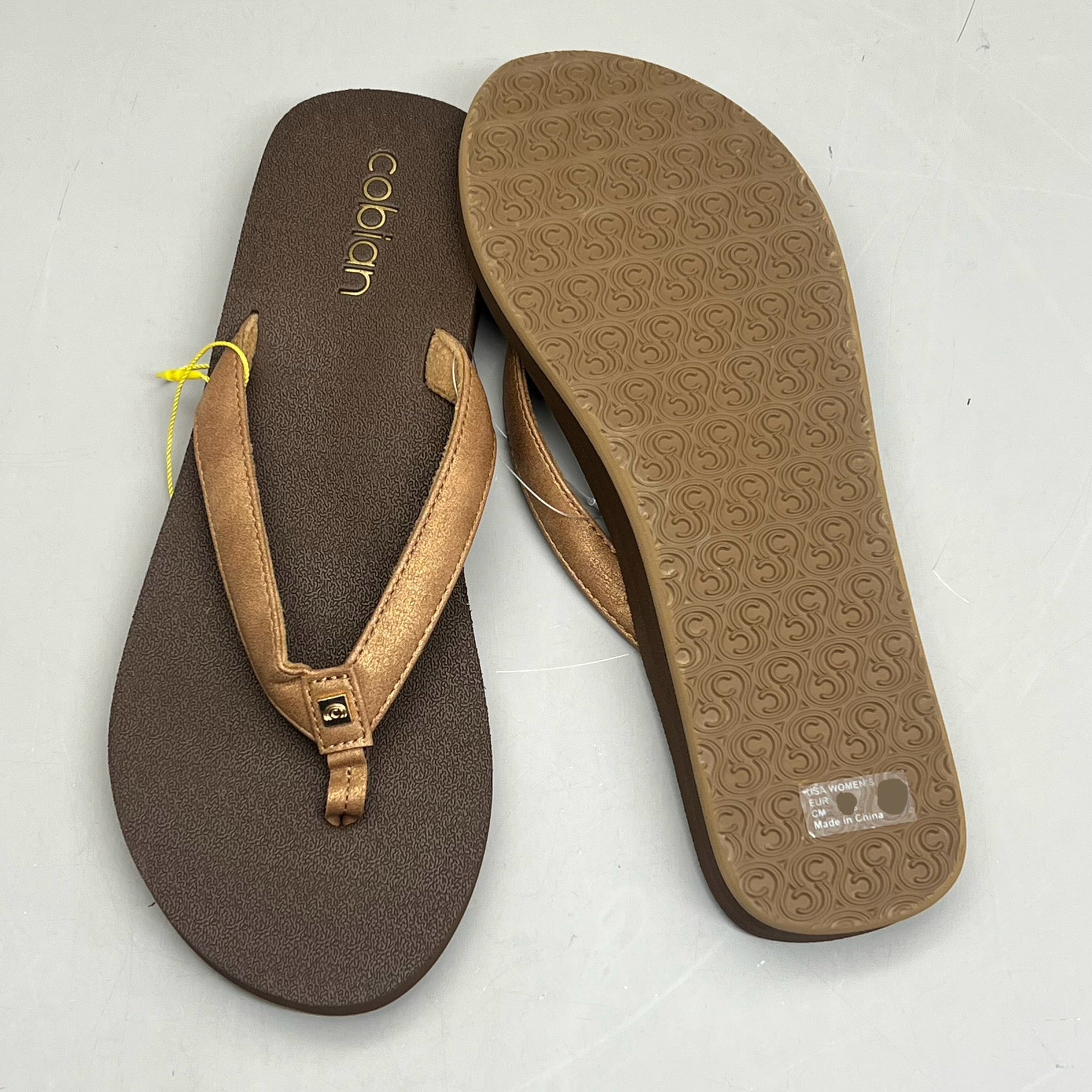 COBIAN Skinny Bounce Comfortable Synthetic Strap Women's Sz 7 Tan SKI25-230-07