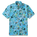 Blue Hawaiian Shirt For Men Short Sleeve Ocean Sonata Shirt Button-down Cotton Shirt By Seven