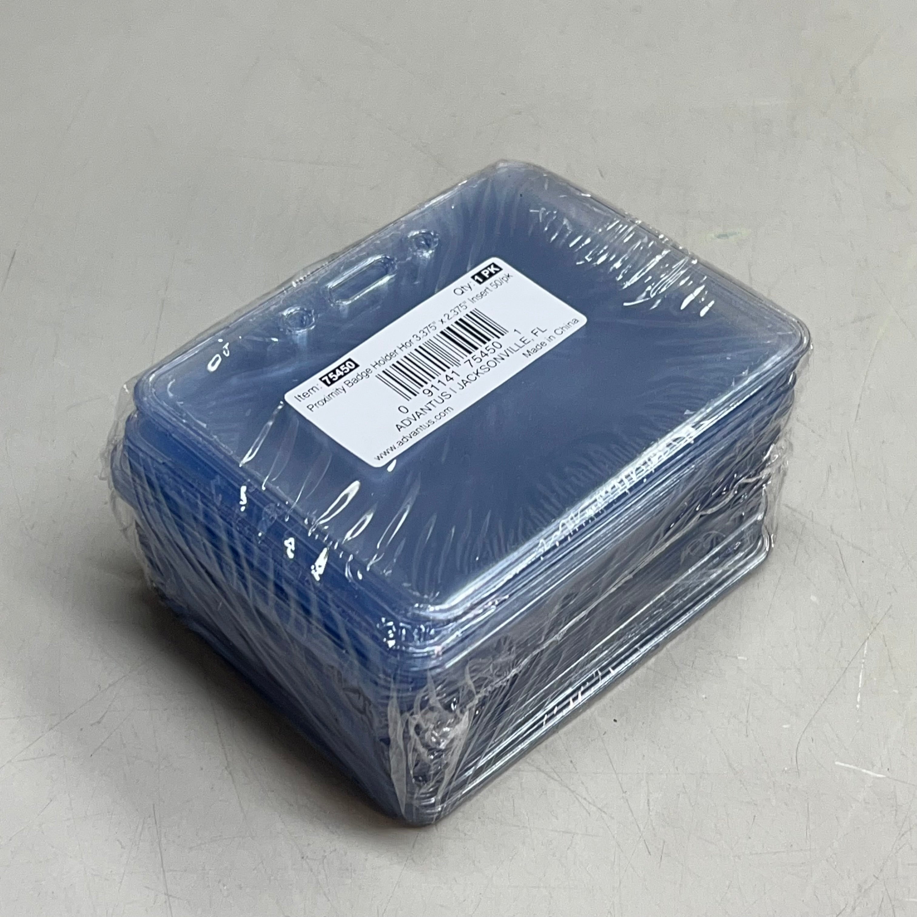 ZA@  ADVANTUS  (50 PACK) Proximity Badge Holders 3.375"x2.375" Clear 75450