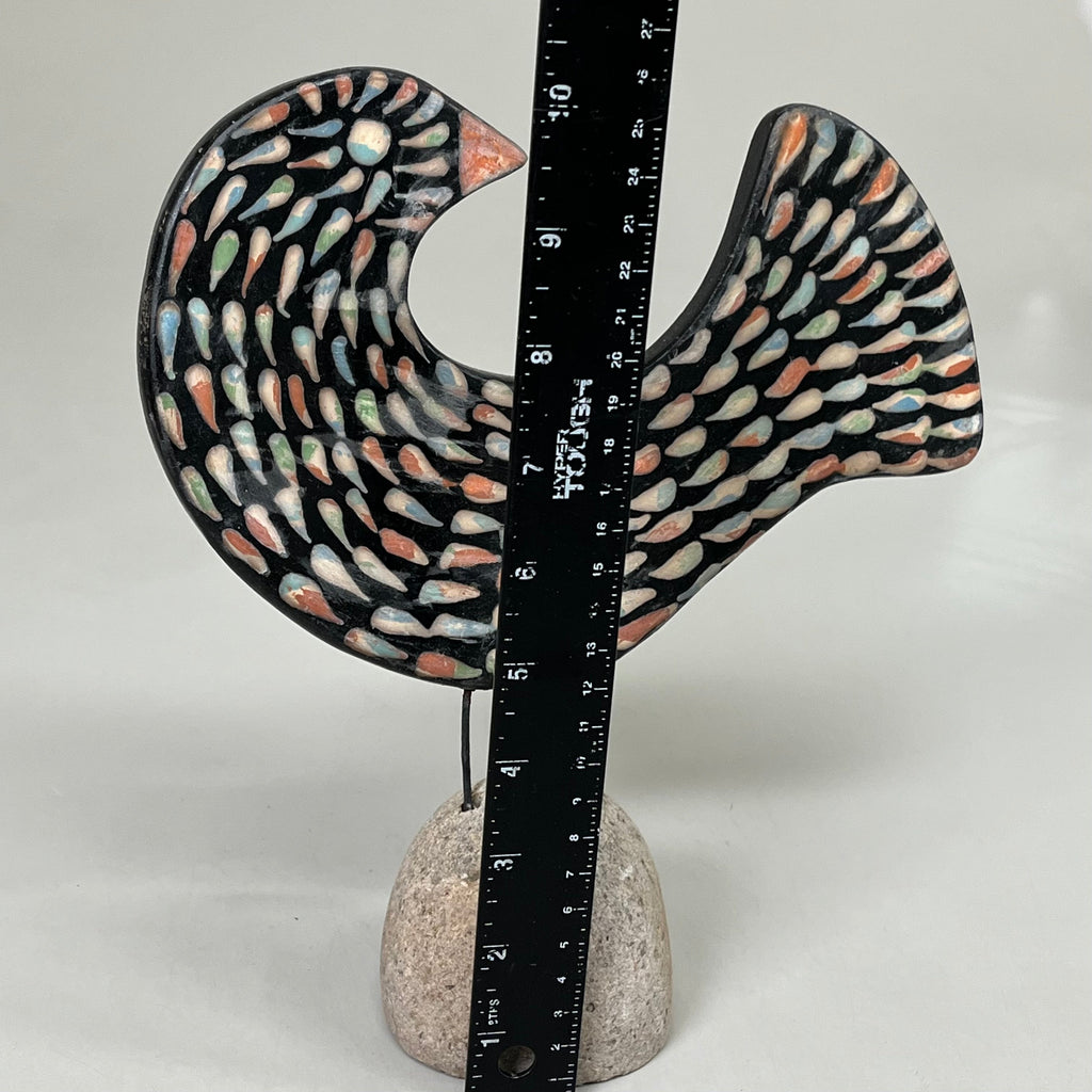 BLACK FOREST Set of 2 Clay Lenca Bird Desktop Decor