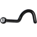 18G 2mm Clear Gem Black Titanium IP Steel Nose Screw