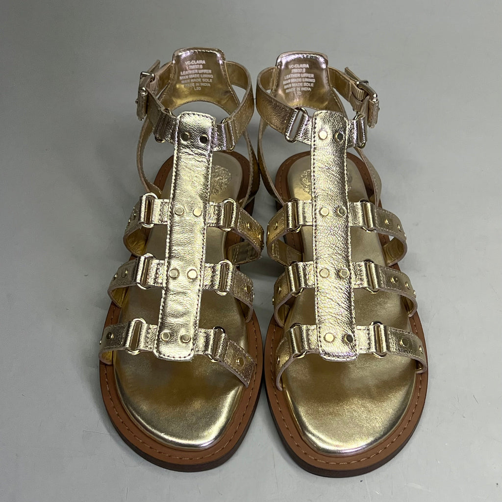 VINCE CAMUTO Leather Studded Gladiator Sandals Women's Sz 7.5M Egyptian Gold