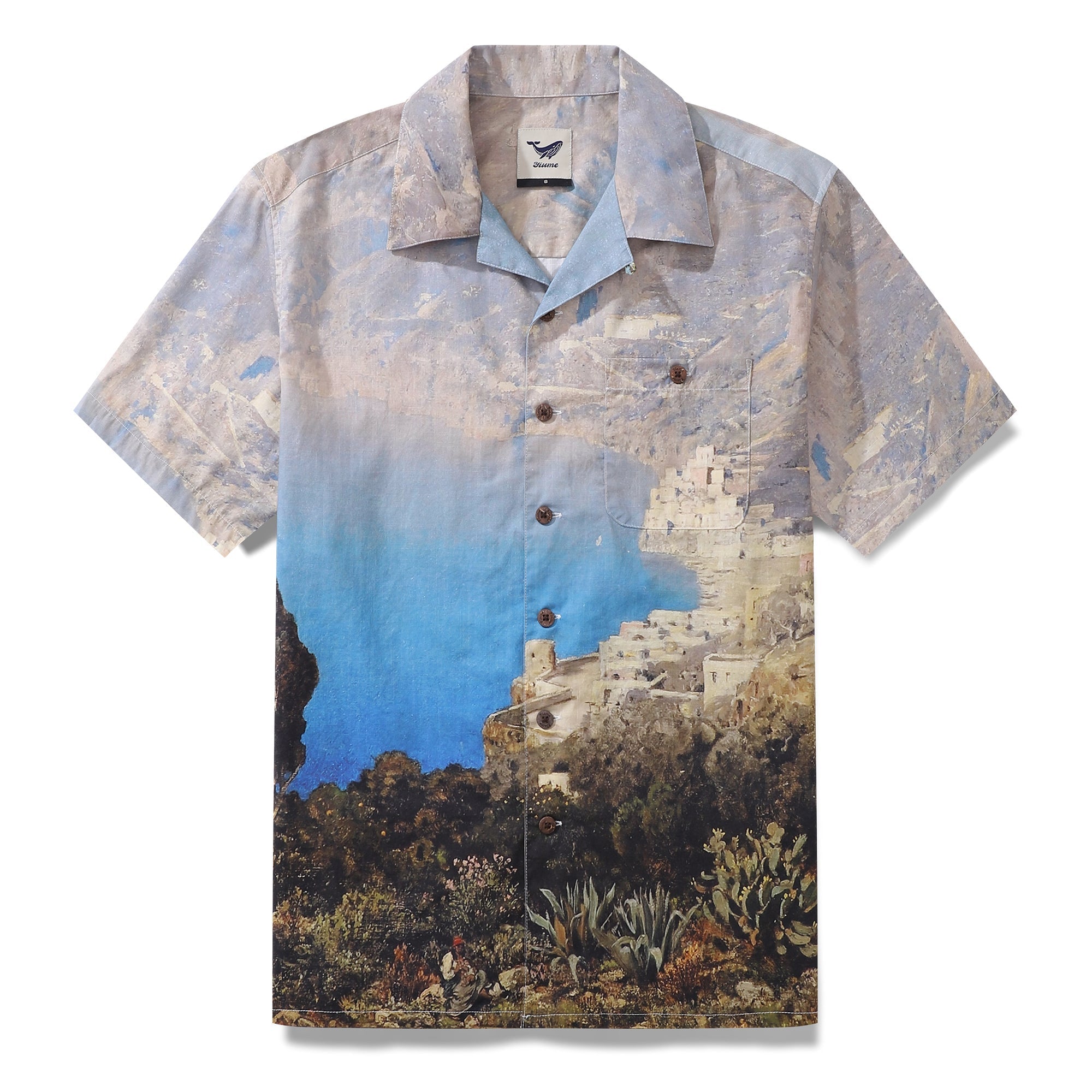 1950s Vintage Hawaiian Shirt For Men Costa Sorrentina Shirt Camp Collar 100% Cotton By Sun