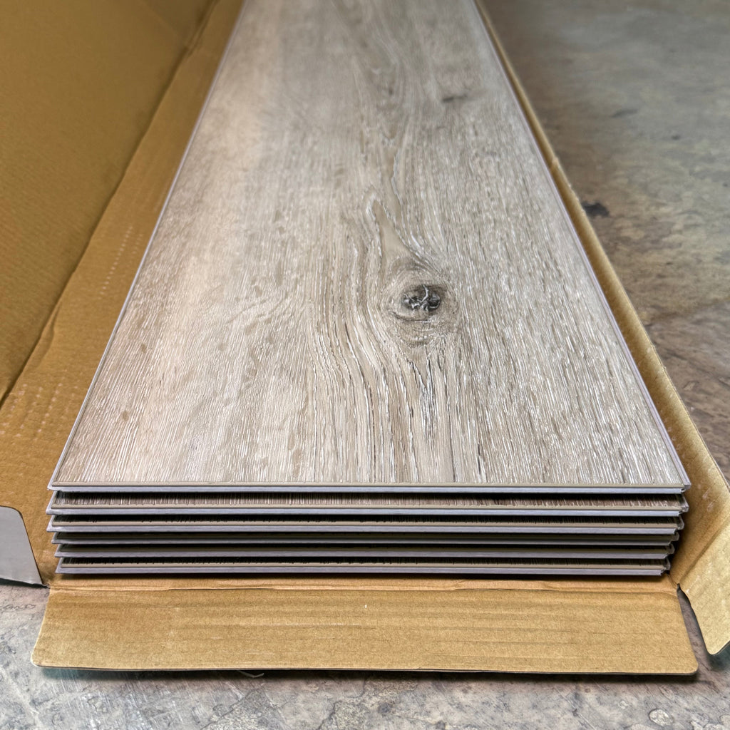 LUXURY VINYL PLANK (6 Pieces) Albany Vinyl Plank 9" x 60" Aspen Beige Light Brown 1097568004960