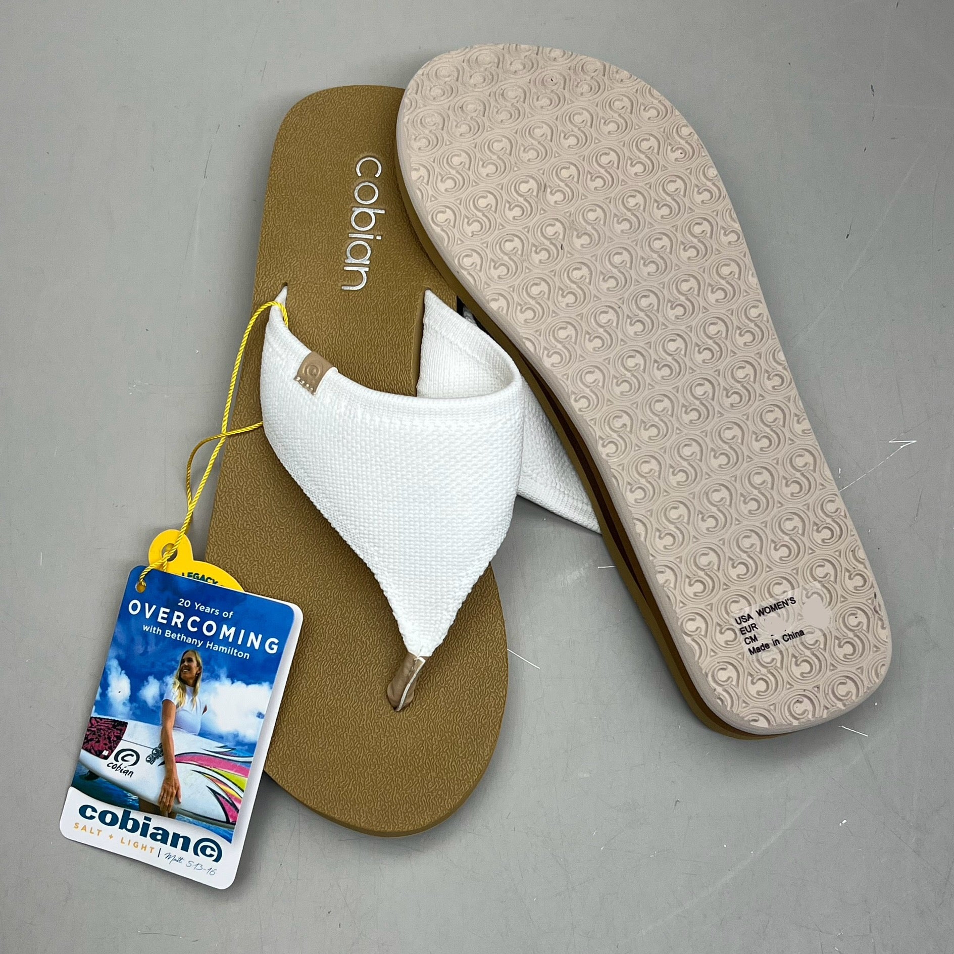 COBIAN Bermuda Bounce Mesh Strap Women's Sz 8 EU 38.5 Cream BEB24-110-8