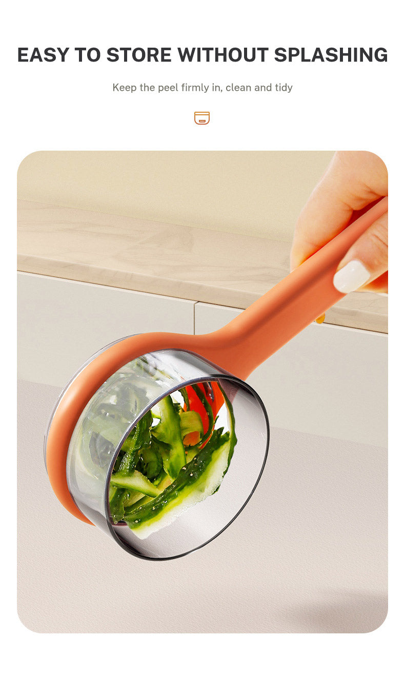 Kitchen Multi-Functional Peeler With Bucket Storage Scratcher Fruit Peeling Knife Storage Peeler Kitchen Gadgets