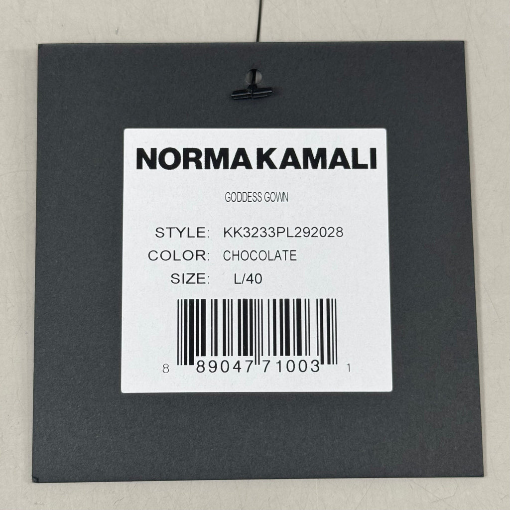 NORMA KAMALI Goddess Dress Unlined Women's Sz L/40 Chocolate KK3233PL292028