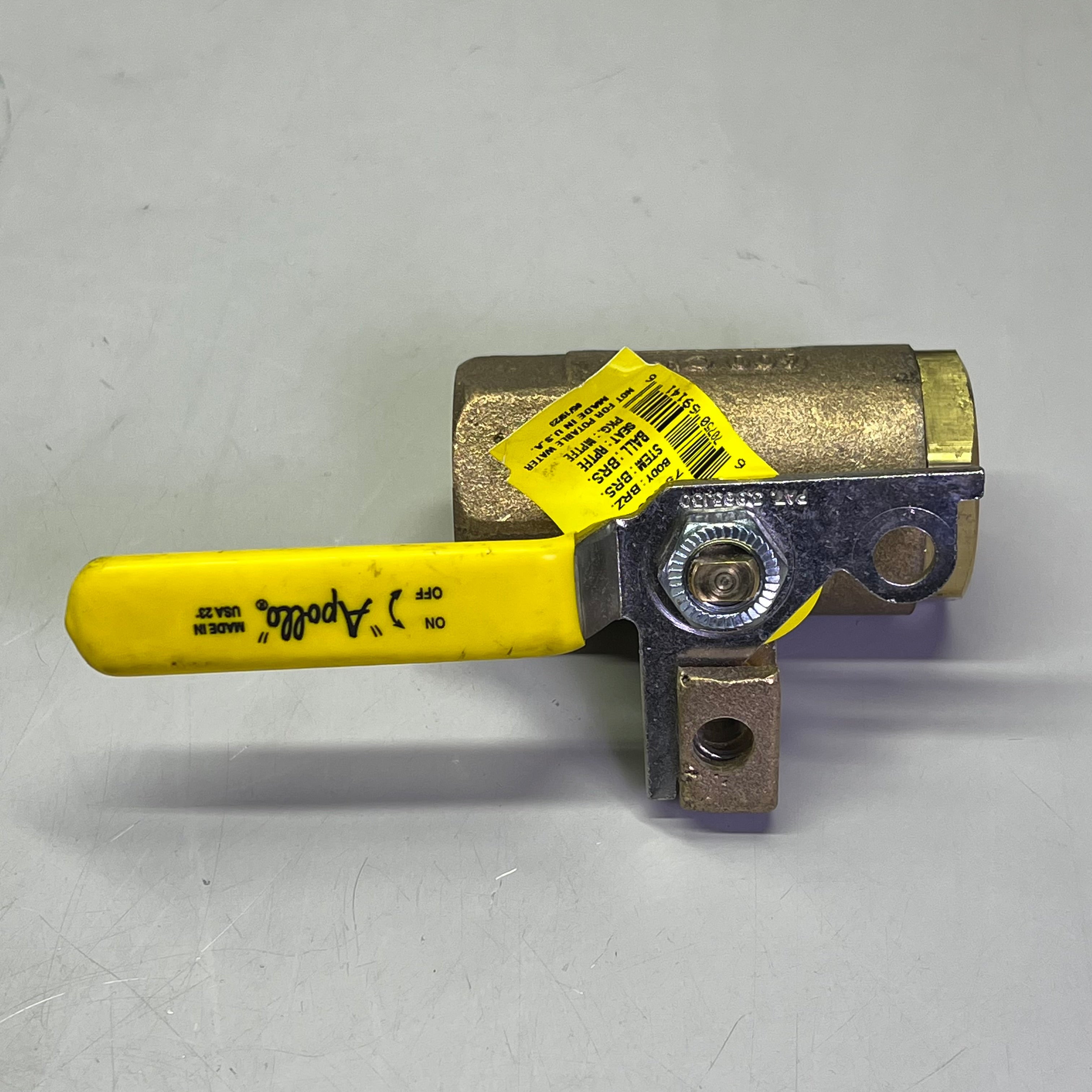 APOLLO Bronze Body 2-Piece Ball Valve W/ Pad Lock 1" 2.2" Top Inlet 75-105-01