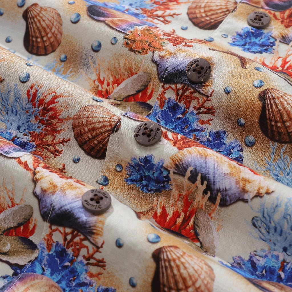 Hawaiian Shirt For Men Secrets of the Sea Shirt Camp Collar 100% Cotton By Yakima