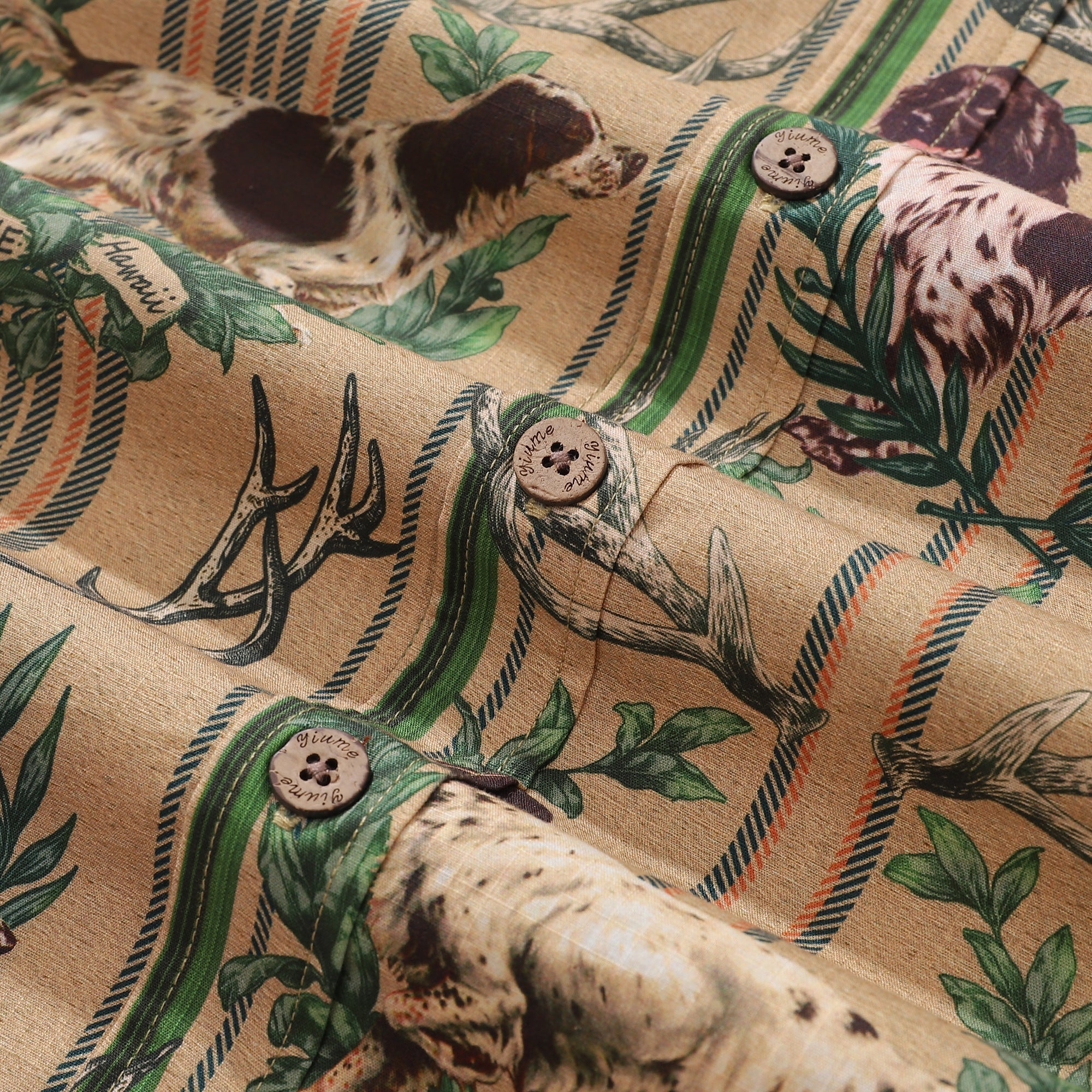 Hawaiian Shirt For Men Sleuth Hound Button-down Shirt Short Sleeve 100% Cotton Shirt By Yakima