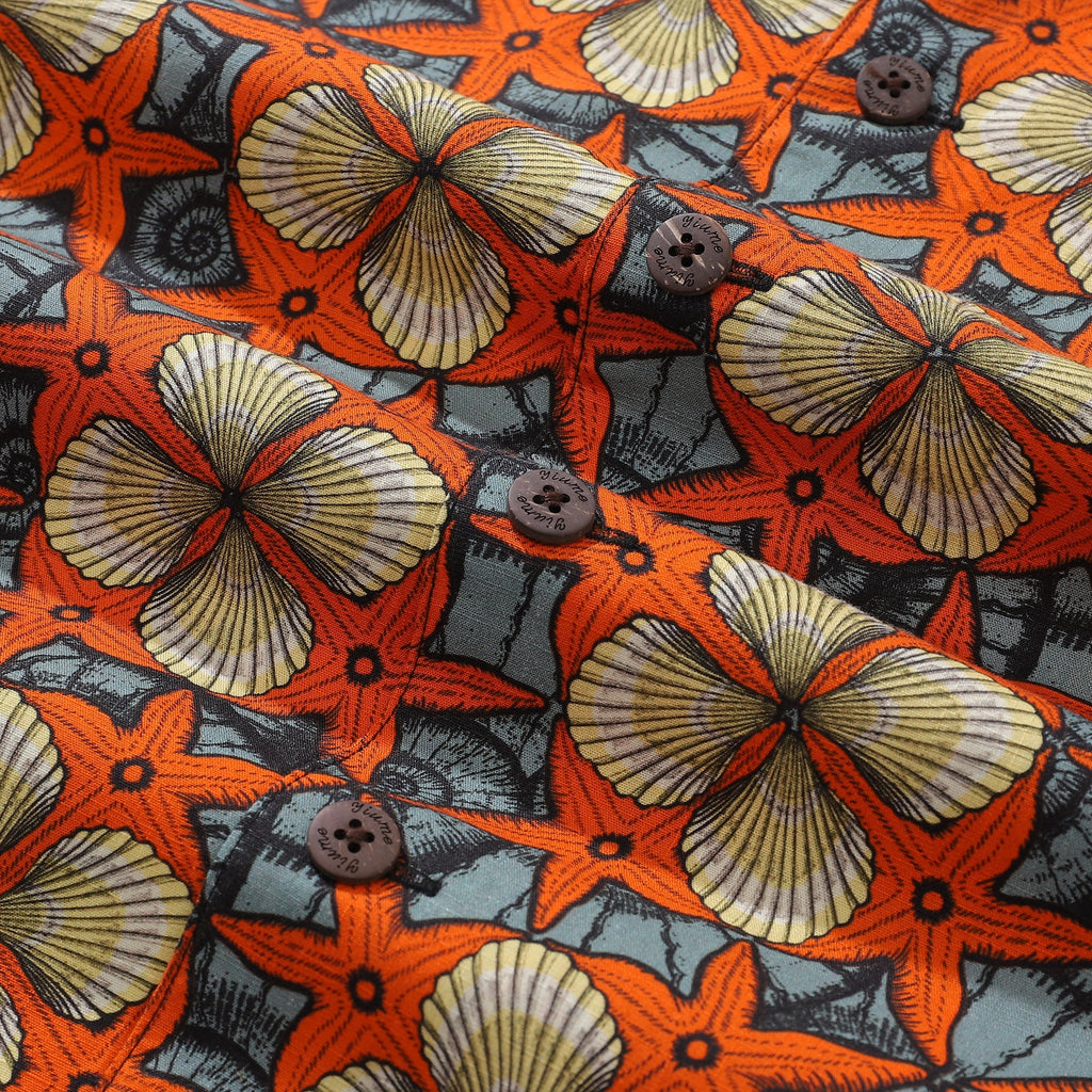 1940s Vintage Hawaiian Shirt For Men Starfish and Shells Shirt 100% Cotton By Yakima