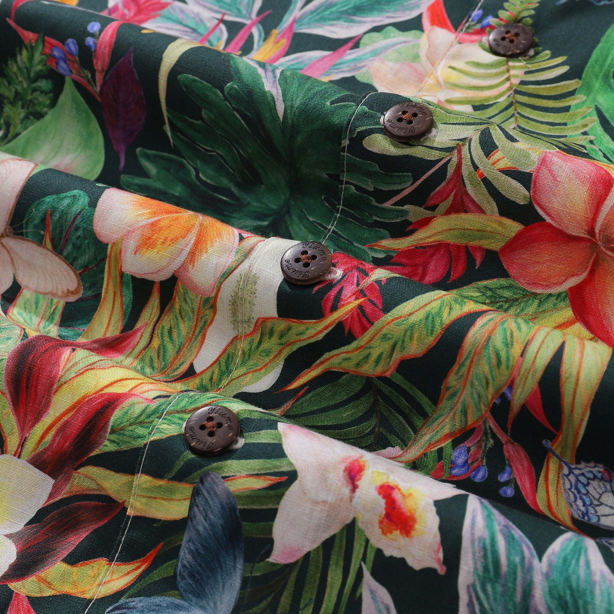 Hawaiian Tropical Shirt For Men Floral Butterfly Fantasy Shirt Camp Collar 100% Cotton By Cigar