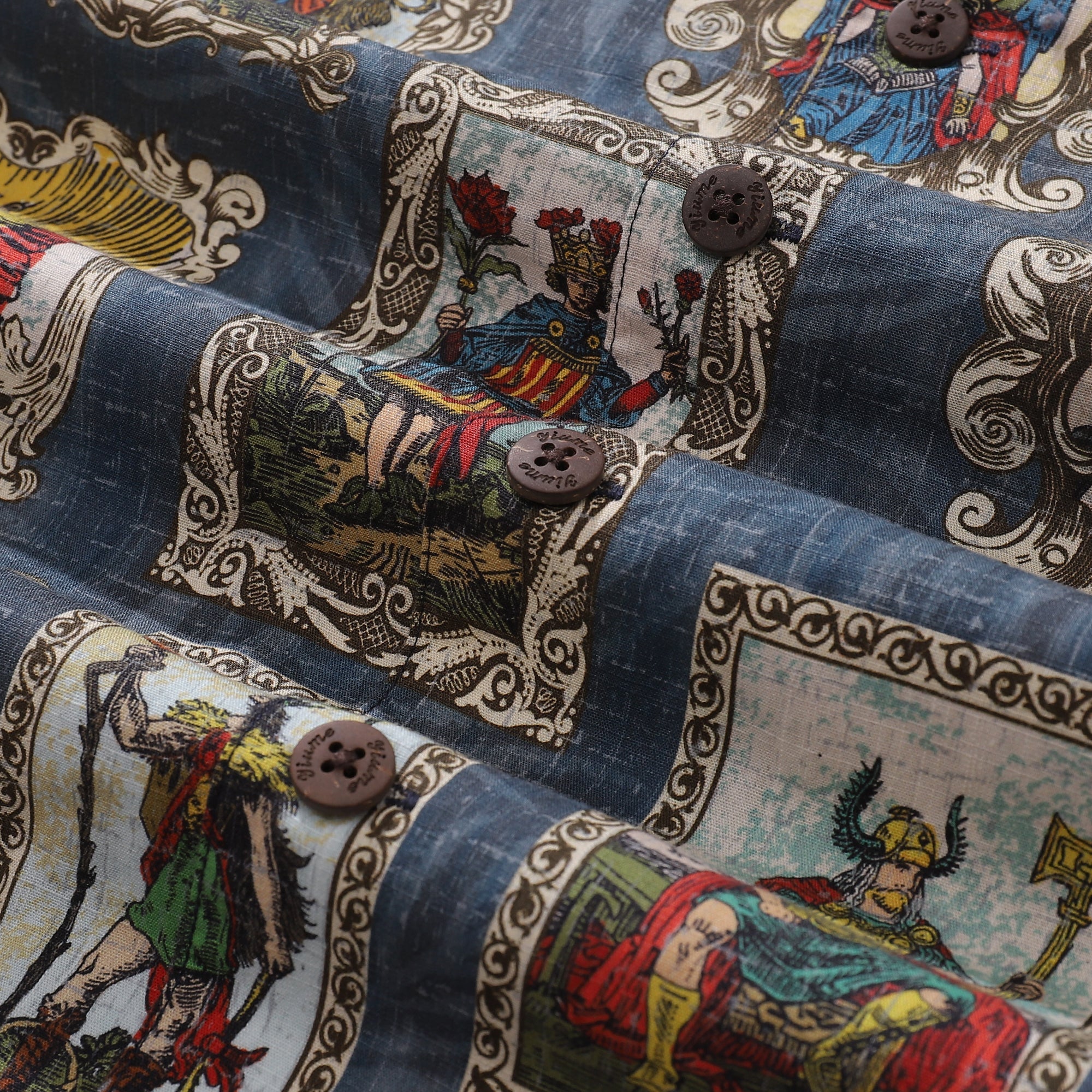 Hawaiian Shirt For Men The Twelve Main Gods Print Shirt Camp Collar 100% Cotton By Sun