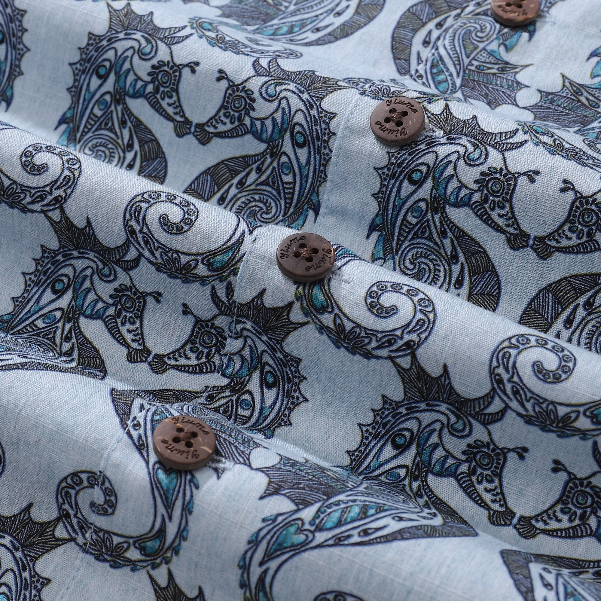 Summer Hawaiian Shirt For Men Smile of the Sea Print Shirt Camp Collar 100% Cotton By Cigar